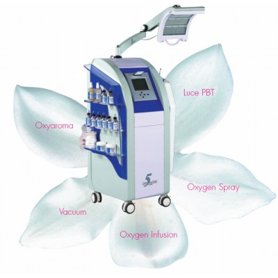 Multifunction beauty facial machines system includes: oxygen jet, pdt acne tool, vacuum massage apparatus,cosmetic kit,protocols